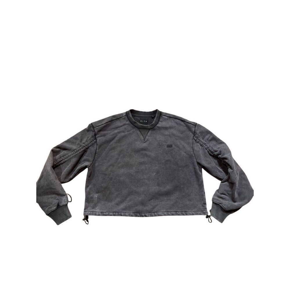 Kith Nicky Cropped Crewneck Black Distressed Women’s S